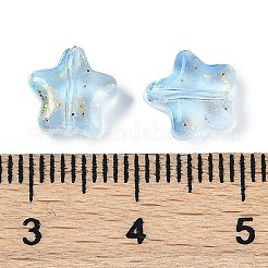 Perles de verre dépoli peintes à la bombe transparente&nbsp;X2-GLAA-NH0003-01H