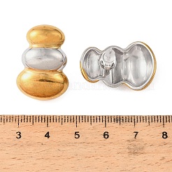 Pendientes de botón de acero inoxidable 304 de dos tonos&nbsp;SA-G001-02GP
