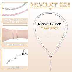 10 pièce de cordon en coton et métal pour la confection d'un collier&nbsp;NJEW-TAC0054