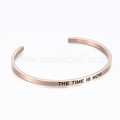 Bracelets manchettes inspirants en acier inoxydable 304&nbsp;BJEW-K173-12
