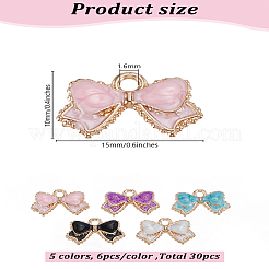 Encantos de esmalte de aleación 30pcs 5 colores&nbsp;ENAM-LP0001-08