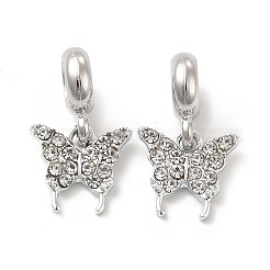 Charms pendenti europei in strass di cristallo in lega di placcatura a cremagliera&nbsp;PALLOY-P289-01P