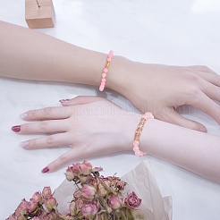 4 pièces 4 style malaisie naturelle jade et perles de citrine synthétique ensemble de bracelets de perles&nbsp;BJEW-SW00105-02
