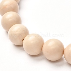 Bracelet extensible fossile naturel d'énergie pour hommes femmes&nbsp;BJEW-JB06695-01