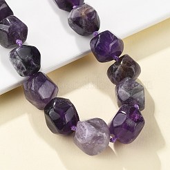 Halsketten aus Perlen aus natürlichen Amethystnuggets für Frauen und Männer&nbsp;NJEW-K388-01E