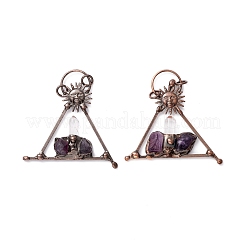 Natürliche Quarzkristall und Amethyst große Anhänger&nbsp;G-M383-12LG