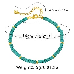 Armbänder aus synthetischen türkisfarbenen Rondellperlen im Bohème-Stil für Damen&nbsp;NJ4961