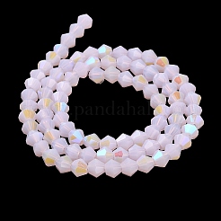 Chapelets de perles en verre électroplaqué d'imitation jade&nbsp;EGLA-A039-J2mm-L02