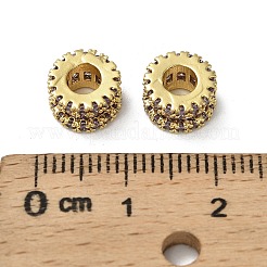 Messing Mikro ebnen Zirkonia European Beads&nbsp;KK-B142-25G