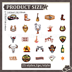 25 Stück Polyester-Aufnäher im West-Cowboy-Stil&nbsp;PATC-ME0001-26