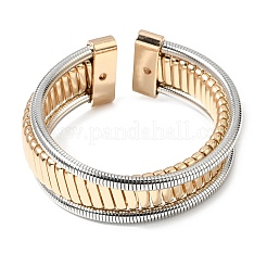 Bracelets manchettes en fer bicolore à plusieurs rangs de chaînes serpent pour femmes&nbsp;BJEW-P390-01A-A