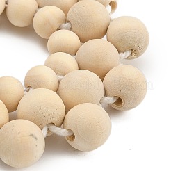 Ornements suspendus en perles de bois et fleurs&nbsp;HJEW-TA00308