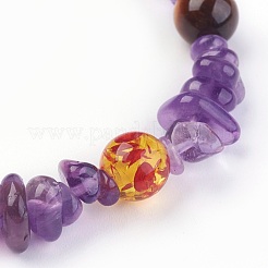 Bracciali elasticizzati con gioielli chakra&nbsp;BJEW-JB03941-05