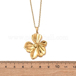 Halsketten mit Blumenanhänger aus Edelstahl 304&nbsp;NJEW-K308-05F-G