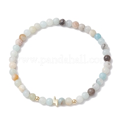 Braccialetti elasticizzati con perline rotonde miste di pietre preziose e fulmini da 4 mm&nbsp;BJEW-JB10856