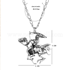 Collares con colgante gótico de aleación de zinc para Halloween&nbsp;QF2193-3