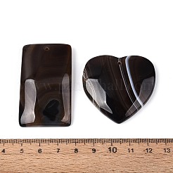 Natürliche Kaffeeband-Achat-Anhänger&nbsp;G-N361-03