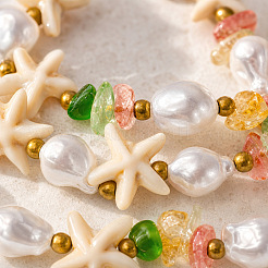 Sommerliche Strand-Strand-Imitationsperlen- und Edelsteinsplitter-Perlen-Stretch-Sets&nbsp;VK2630