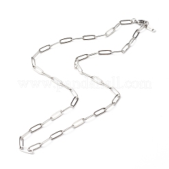 Collier avec chaînes à trombones en acier inoxydable 304 anti-ternissement&nbsp;NJEW-JN03593-02