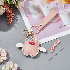 DIY Kunstleder fliegendes Schwein Anhänger Schlüsselanhänger Nähset&nbsp;DIY-WH0530-96