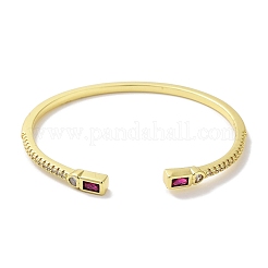 Bracelets à manchette ouverte en laiton micro pavé de zircone cubique transparente&nbsp;BJEW-Z061-09B