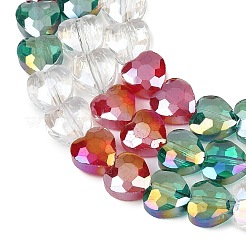 Chapelets de perles en verre transparent électrolytique&nbsp;GL-CBADAFE-01F
