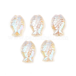 Perles de verre galvanisées et entrelacées de métal doré&nbsp;EGLA-T029-01M
