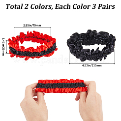 6 paio di giarrettiere elastiche in poliestere di 2 colori&nbsp;DIY-GF0008-61