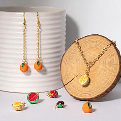 10 pz 5 pendenti smaltati in ottone a tema frutta in stile&nbsp;KK-LS0001-32