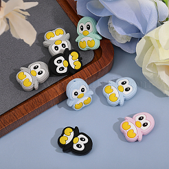 10 Stück 5 Farben Pinguin Lebensmittelqualität umweltfreundliche Silikon Fokalperlen&nbsp;SIL-GO0001-13