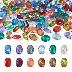 120 Stück 12 Farben transparente Strass-Cabochons mit spitzer Rückseite aus Kunstharz&nbsp;KY-CW0001-01