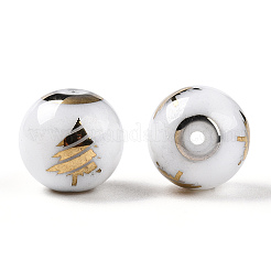 Perles de verre opaque de Noël&nbsp;X-EGLA-R113-02C