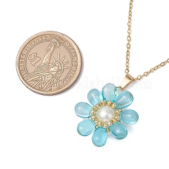 Colliers pendentifs en perles de verre et perles de verre pour femmes&nbsp;NJEW-MZ00106