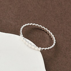 925 Sterlingsilber-Fingerring mit flachen Perlen für Damen&nbsp;RJEW-NH0002-01B-S