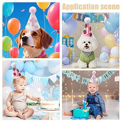 2 chapeau d'anniversaire pour bébé en tissu bicolore&nbsp;AJEW-BC0010-33