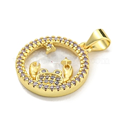 Pendentifs en laiton zircon cubique transparent&nbsp;KK-K354-04G-06