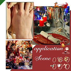 18 stücke 6 6 stil santa claus & weihnachten baum & blume & hirsch & zuckerstange emaille verstellbare ringe set&nbsp;RJEW-NB0001-03