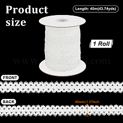 Rubans en dentelle picot élastiques à double bord en nylon de 40 m&nbsp;OCOR-WH0101-47B