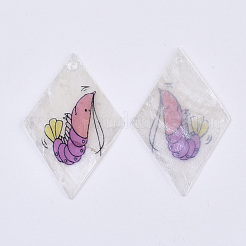 Bedruckte Capiz Shell Anhänger&nbsp;SHEL-T016-08G