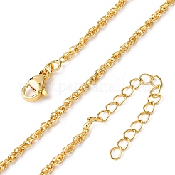 Latón 2mm collares de cadena de cuerda&nbsp;NJEW-C094-03G