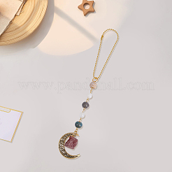 1 pezzo di decorazione pendente in lega di zinco a forma di luna cava&nbsp;HJEW-BM0001-59