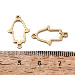 Ciondoli per connettori a forma di mano di Hamsa in acciaio inossidabile 304&nbsp;STAS-M111-35G
