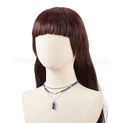 3 stücke 3 stil natürliche edelstein & perle & synthetische hämatit perlen halsketten set&nbsp;NJEW-JN04028
