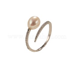 Rhodinierte 925 Sterling Silber Micro Pave klare Zirkonia Manschettenringe für Damen&nbsp;FS-WG8C770-01
