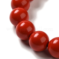 10 mm runde Stretch-Armbänder aus Zinnober-Mala-Perlen&nbsp;BJEW-B080-25A