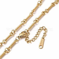 Collana a catena con maglie a barra intrecciata in acciaio inossidabile 304 placcata ionica (ip) per donna&nbsp;NJEW-E081-05G