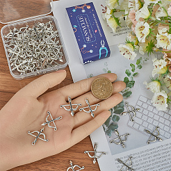 60 pièces pendentifs en alliage de style tibétain&nbsp;TIBEP-SC0002-98