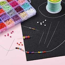 Aiguilles à perler gros yeux pliables en fer&nbsp;TOOL-R095-04