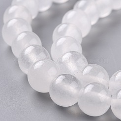 Natürliche weiße Jade Perlen&nbsp;G-G766-B-38