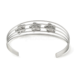 Bracelets manchettes ouverts creux en acier inoxydable 304 anti-ternissement&nbsp;BJEW-Q348-03P-04